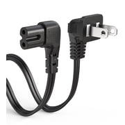 Yaekea 6Ft 2 AC Prong TV Power Cord Compatible with Samsung TV Xbox PS4 PS5 PS3 TCL HP Printer JBL Cinema Speaker Universal C7 90 Degree Angled Power Cord UL Listed Replacement Cable
