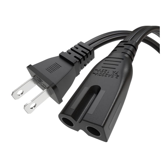 Yaekea 6Ft 2 Prong Polarized C7 AC Power Cord Compatible with Vizio TV D/E/M Series Sharp/TV VIZIO PlayStation PS1/PS2 Bose Brother Singer IEC 60320 C7 to NEMA 1-15p Polarized Power Cord