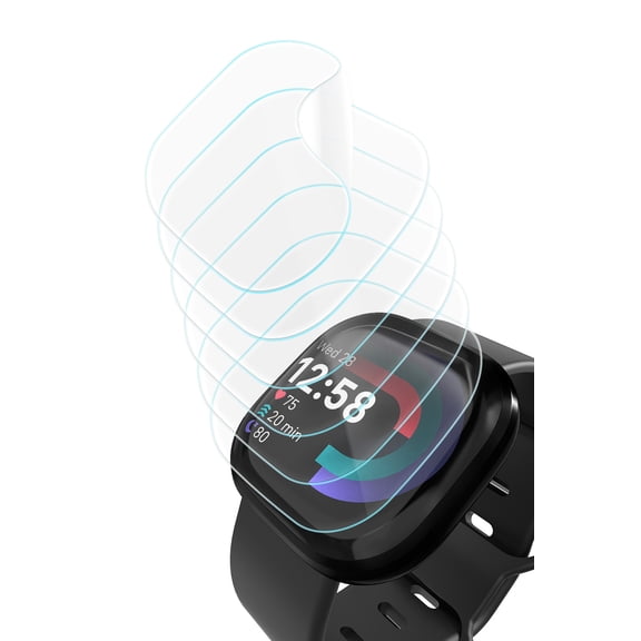 Yaekea Smartwatch Screen Protector for Sense/Sense 2/Versa 3/Versa 4 Smartwatch, Self-Healing Flexible TPU Film , Anti-Scratch HD Clear Soft Screen Protective Film 6 Pack