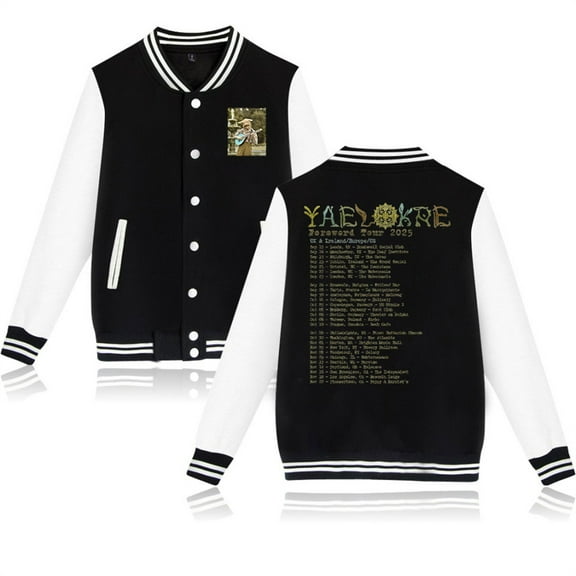 Yaelokre Foreword Tour 2025 Jackets Hip Hop Baseball Uniform Fashion Longsleeve Coat