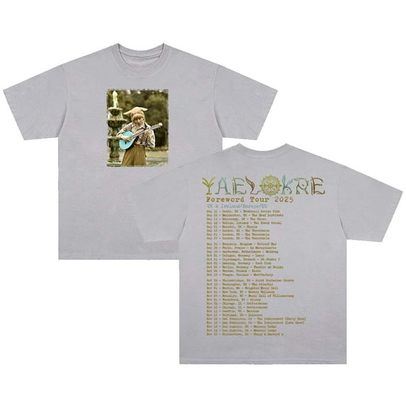 Yaelokre Foreword Tour 2025 T-shirt Crewneck Short Sleeve Cotton Tee Men Women Streetwear Tops