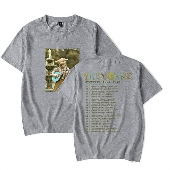 Yaelokre Foreword Tour 2025 Tshirt Casual Fashion Short Sleeve Hip Hop Tees Tops