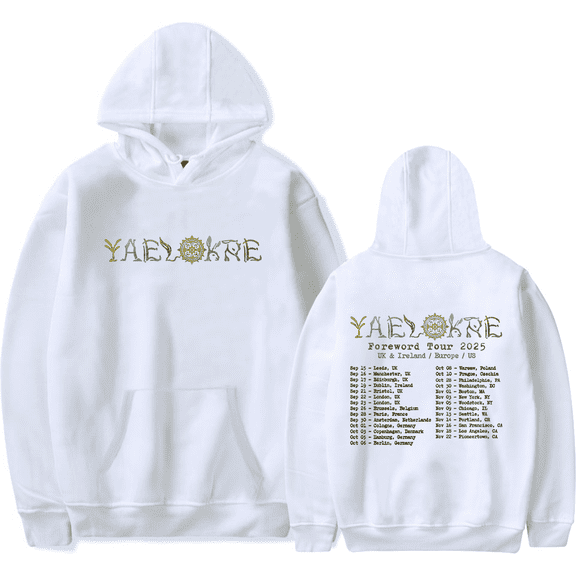 Yaelokre Foreword Tour 2025 US Europe Merch Hoodie Long Sleeve Album Merch Unisex Pullover Sweatshirt For Fan