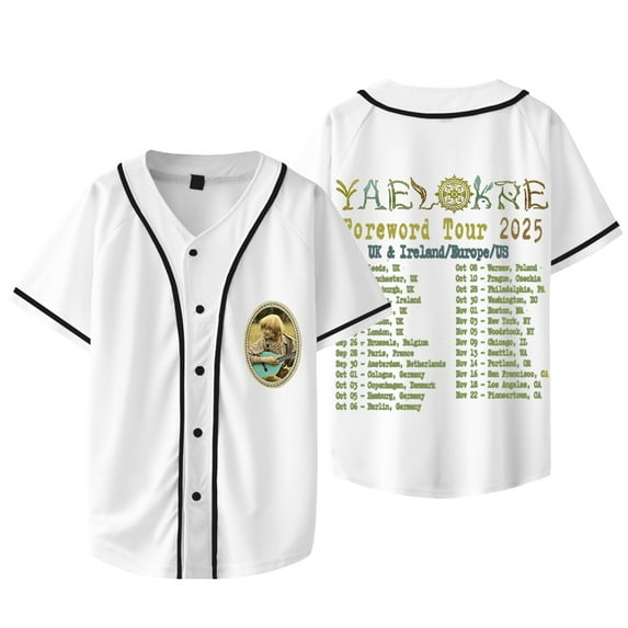 Yaelokre Foreword Tour Baseball Jacket Cosplay Unisex Fashion V-neck Short Sleeve T-shirts