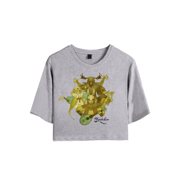 Yaelokre Logo Merch Crop Top T-shirt Suits Fashion Girls Women Short Sleeve Graphic Tees