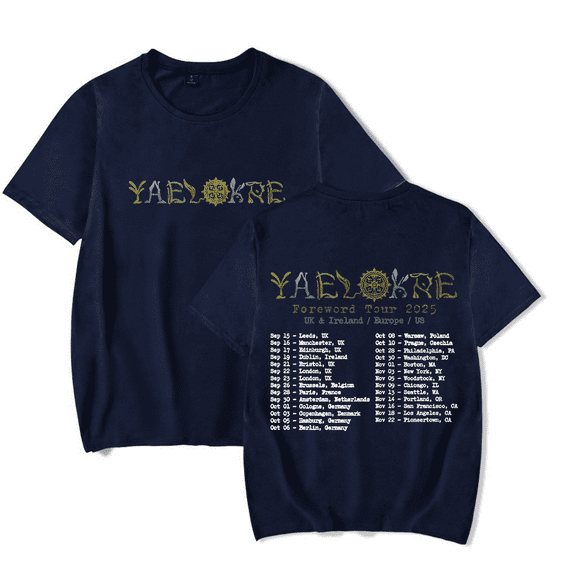 Yaelokre Merch Foreword Tour 2025 T-Shirt Short Sleeve Unisex Album Merch Clothing For Summer