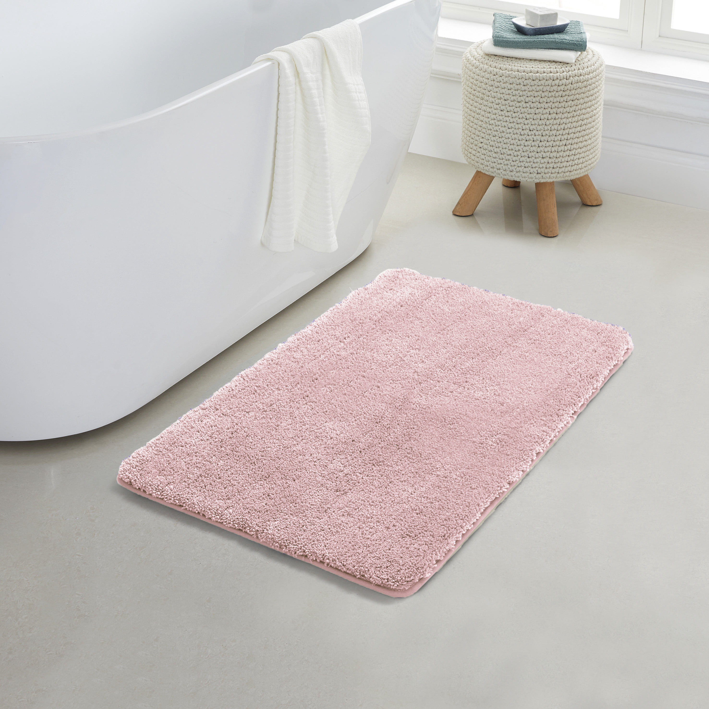 Yafa Home Fashion 1 Piece Solid Microfiber Soft Bathroom Rug , Non-Slip ...