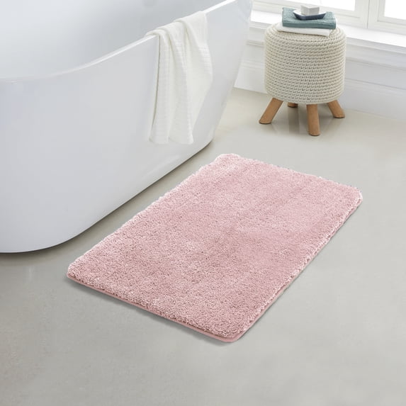 Yafa Home Fashion 1 Piece Solid Microfiber Soft Bathroom Rug , Non-Slip TPR Backing