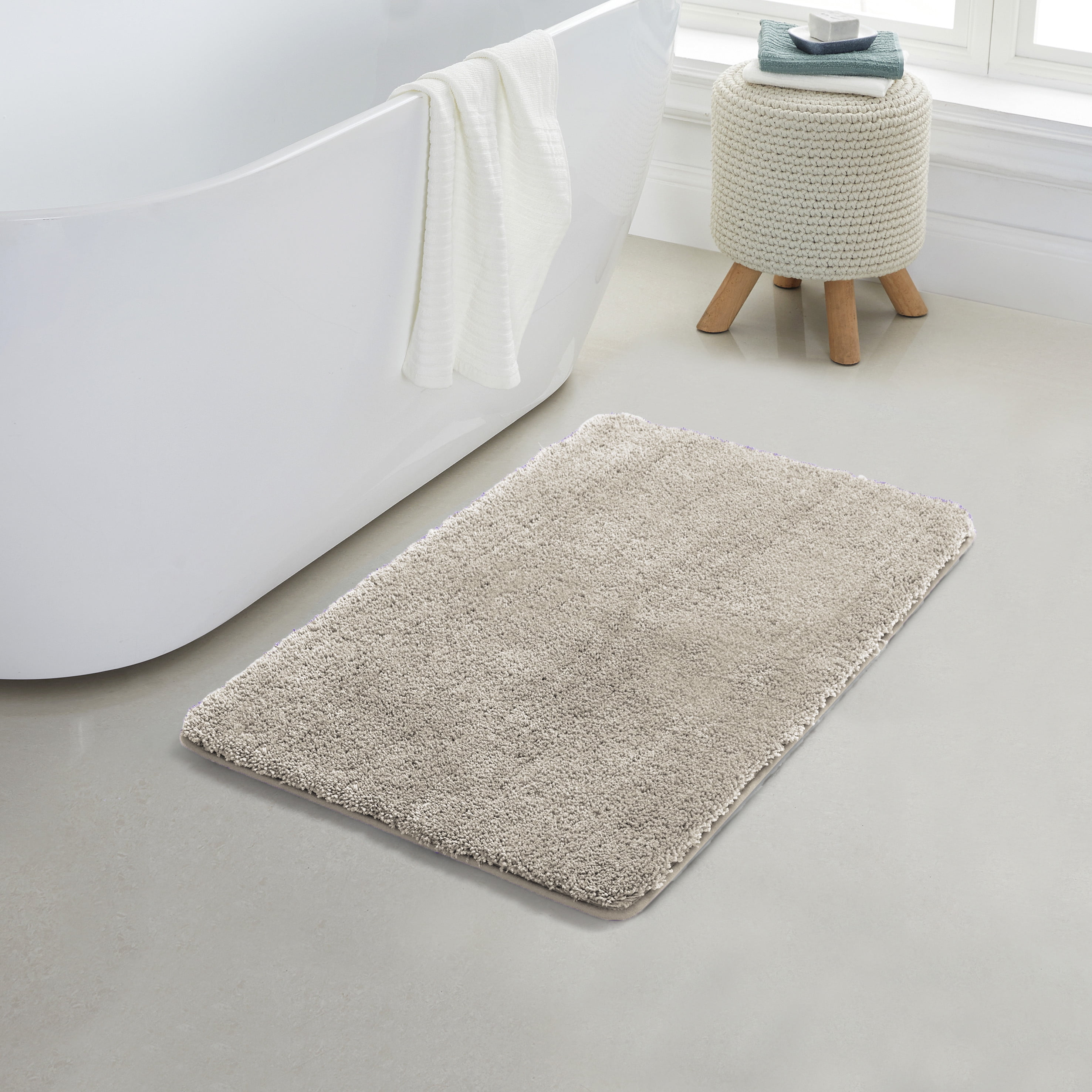 Yafa Home Fashion 1 Piece Solid Microfiber Soft Bathroom Rug , Non-Slip ...