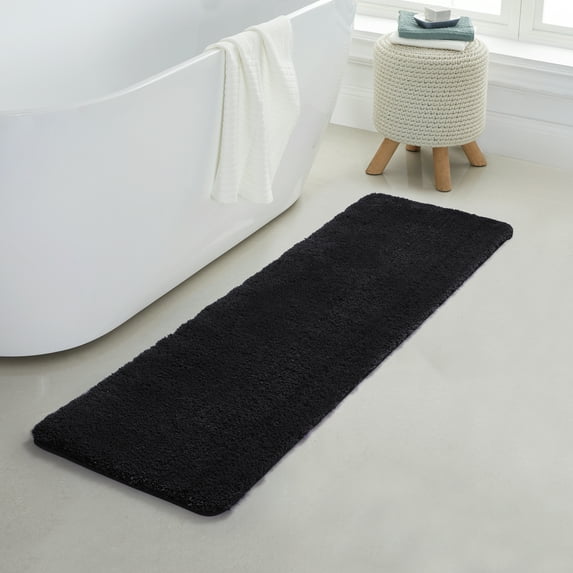 Yafa Home Fashion 1 Piece Solid Microfiber Soft Bathroom Rug , Non-Slip TPR Backing