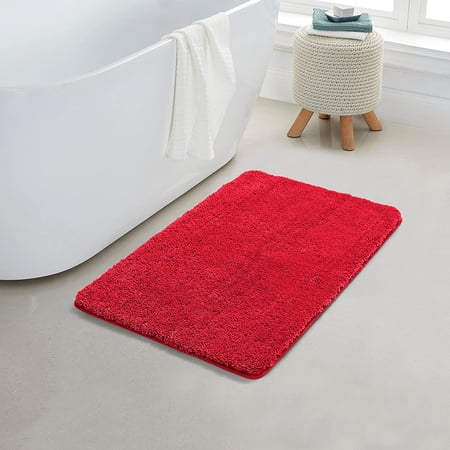 Yafa Home Fashion 1 Piece Solid Microfiber Soft Bathroom Rug , Non-Slip TPR Backing