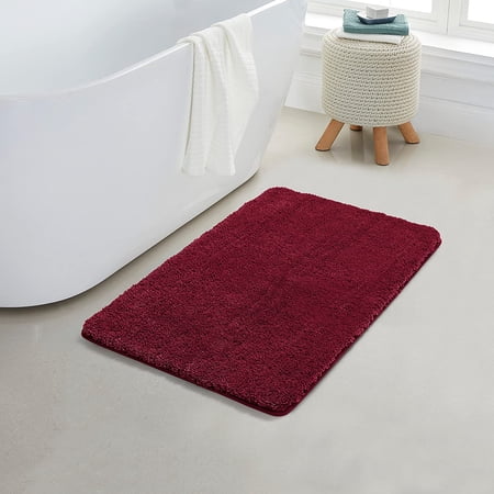 Yafa Home Fashion 1 Piece Solid Microfiber Soft Bathroom Rug , Non-Slip TPR Backing