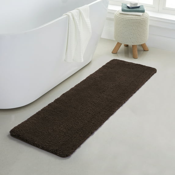 Yafa Home Fashion 1 Piece Solid Microfiber Soft Bathroom Rug , Non-Slip TPR Backing