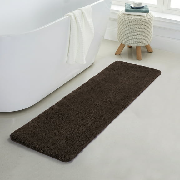 Yafa Home Fashion 1 Piece Solid Microfiber Soft Bathroom Rug , Non-Slip TPR Backing