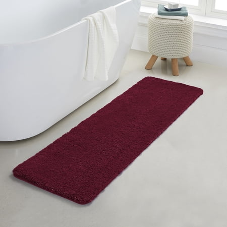 Yafa Home Fashion 1 Piece Solid Microfiber Soft Bathroom Rug , Non-Slip TPR Backing