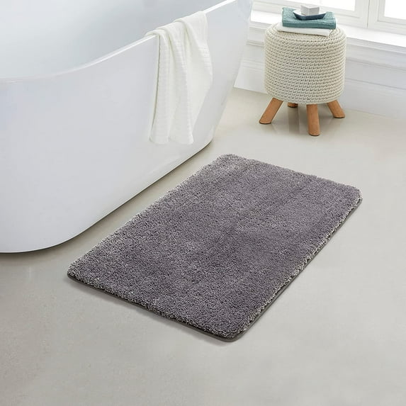 Yafa Home Fashion 1 Piece Solid Microfiber Soft Bathroom Rug , Non-Slip TPR Backing