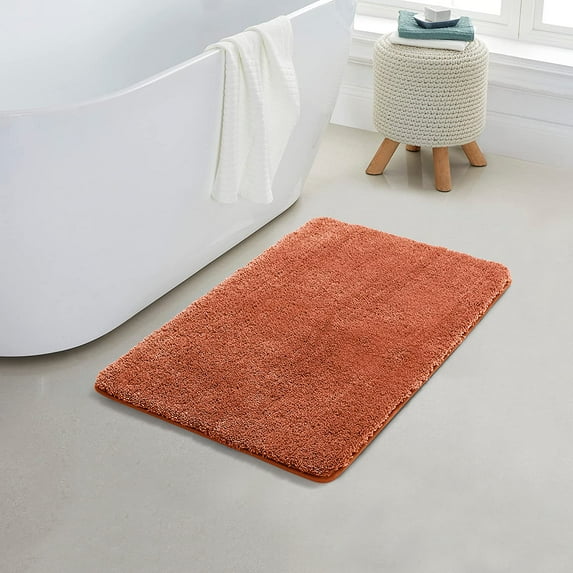 Yafa Home Fashion 1 Piece Solid Microfiber Soft Bathroom Rug , Non-Slip TPR Backing