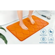 Yafa Home Fashion 1pc:17" X 24" Bath Rug, Memory Foam; Water Absorbent & Non-Slip Bathmats(Orange)