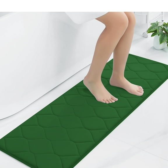 Yafa Home Fashion 1pc:17" X 60" Bath Rug Runner, Memory Foam; Water Absorbent & Non-Slip (Hunter Green)
