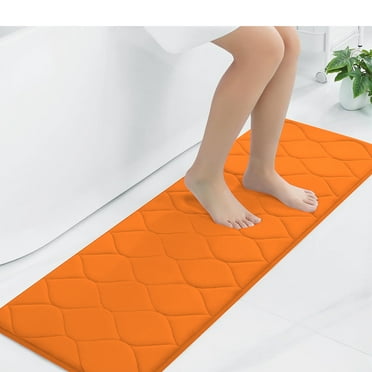 Yafa Home Fashion 1pc:17" X 60" Bath Rug Runner, Memory Foam; Water Absorbent & Non-Slip (Orange)