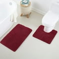 thumbnail image 1 of Yafa Home Fashion 2 Piece Solid Microfiber Soft Bathroom Rug Set, Non-Slip TPR Backing, 1 of 6