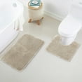 thumbnail image 1 of Yafa Home Fashion 2 Piece Solid Microfiber Soft Bathroom Rug Set, Non-Slip TPR Backing, 1 of 6