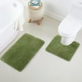 thumbnail image 1 of Yafa Home Fashion 2 Piece Solid Microfiber Soft Bathroom Rug Set, Non-Slip TPR Backing, 1 of 6
