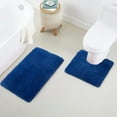 thumbnail image 1 of Yafa Home Fashion 2 Piece Solid Microfiber Soft Bathroom Rug Set, Non-Slip TPR Backing, 1 of 6