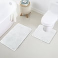 thumbnail image 1 of Yafa Home Fashion 2 Piece Solid Microfiber Soft Bathroom Rug Set, Non-Slip TPR Backing, 1 of 3