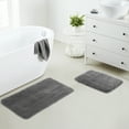 thumbnail image 1 of Yafa Home Fashion 2 Piece Solid Microfiber Soft Bathroom Rug Set, Non-Slip TPR Backing, 1 of 6