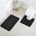 thumbnail image 1 of Yafa Home Fashion 2pc: 17" X 24" + 20"X 20" Bath Rug Set, Memory Foam; Water Absorbent & Non-Slip Bathmats(Black), 1 of 6