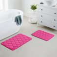 thumbnail image 1 of Yafa Home Fashion 2pc: 17" X 24" + 20"X 32" Bath Rug Set, Memory Foam; Water Absorbent & Non-Slip Bathmats(Fuchsia), 1 of 6