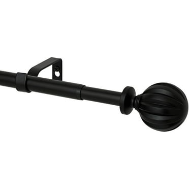 Yafa Home Fashion Adjustable Curtain Rod for Windows, 3/4 inch Pole Single Curtain Rod With Ball Finials, All Hardware included.