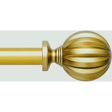 Yafa Home Fashion Adjustable Curtain Rod for Windows, 3/4 inch Pole Single Curtain Rod With Ball Finials, All Hardware included.