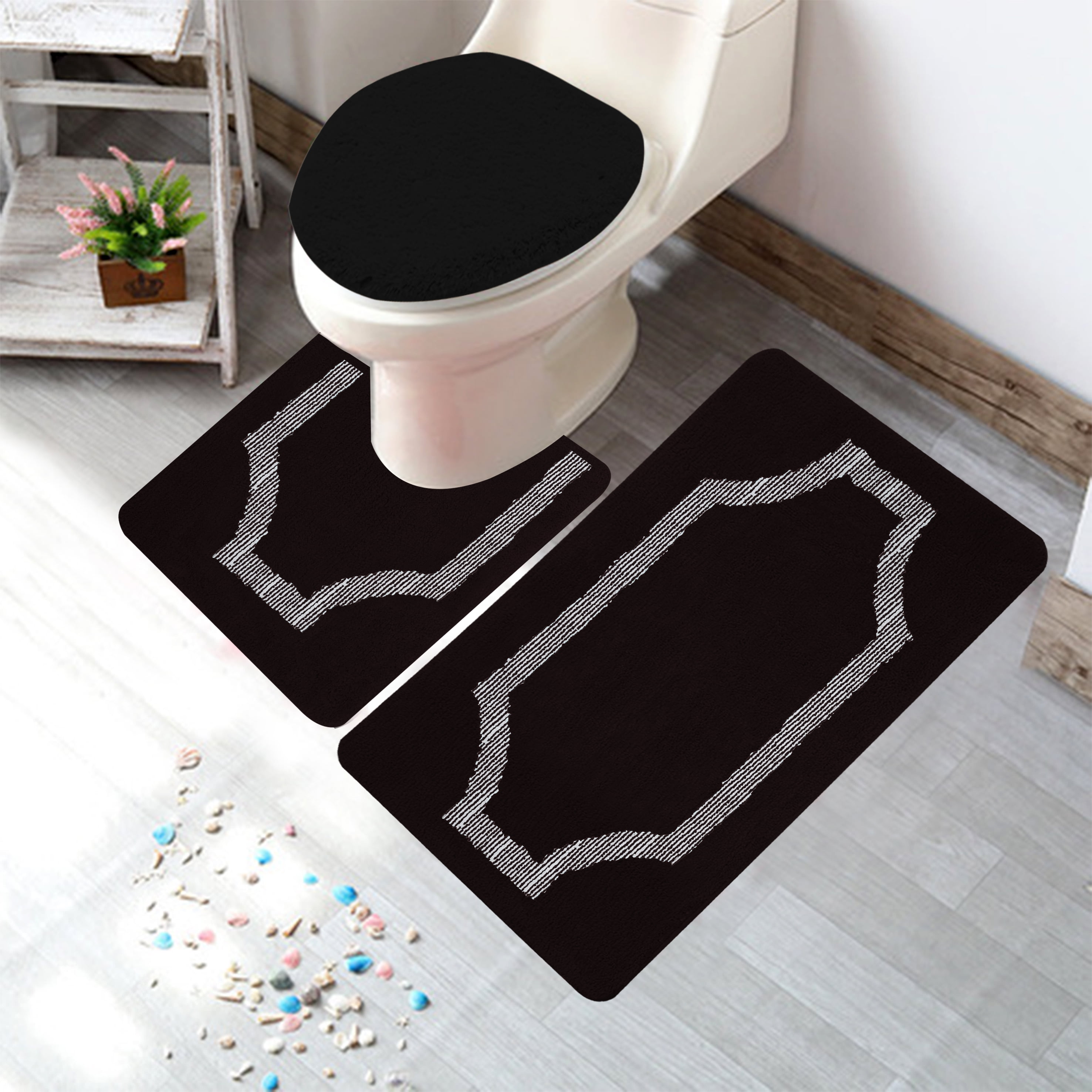 Yafa Home Fashion Bath Rugs Soft & Plush Polyester Bath Rug Set, 18