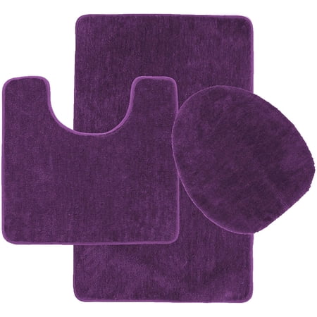 Yafa Home Fashion Contour Mat Set Bath Rug, with Lid Cover, 3 Count