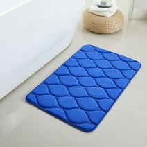 Yafa Home Fashion Oval Shaped Design Embossed Solid Color Memory Foam Soft Bathroom Rug Non-Slip PVC Backing
