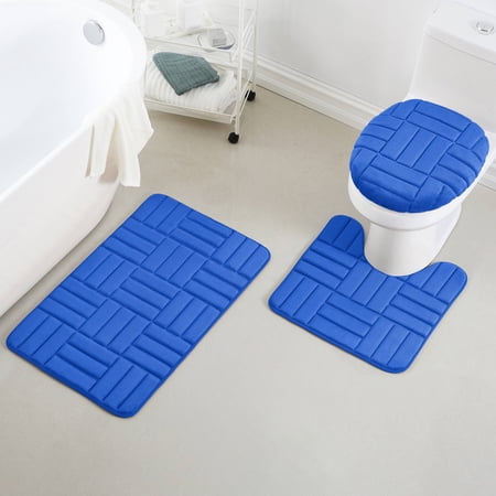 Yafa Home Fashion Soft and Plush Memory Foam Bathroom Rug Set, 50 CM x 80 CM, Easy Care (3 Count)