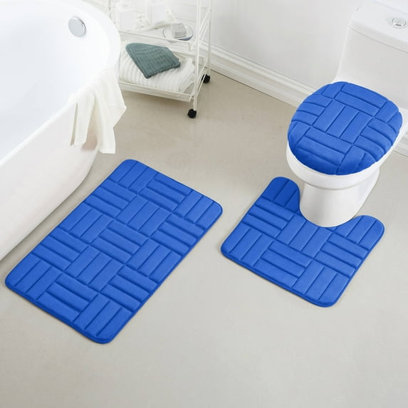 Yafa Home Fashion Soft and Plush Memory Foam Bathroom Rug Set, 50 CM x 80 CM, Easy Care (3 Count)