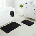 thumbnail image 1 of Yafa Home Fashion Solid Black Microfiber Bath Rug Set, (2 Count), 1 of 6