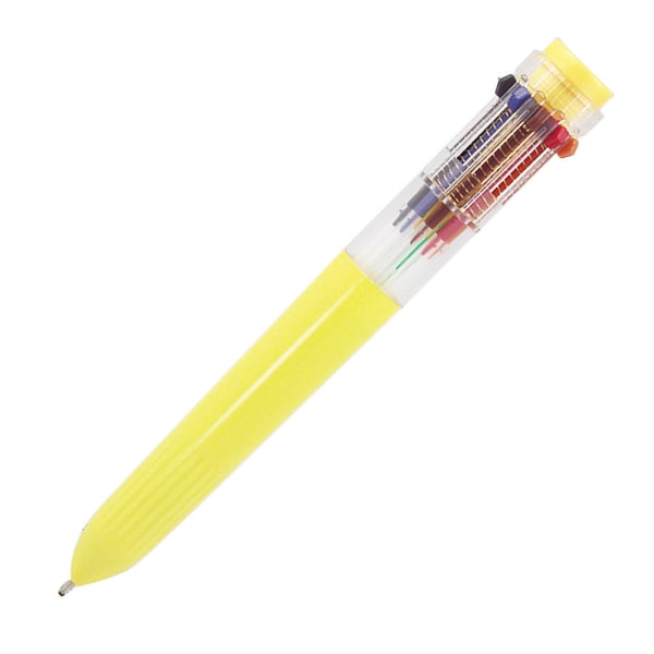 Yafa Multifunction 10Color Ballpoint Pen, Medium Point, 0.8 mm, Yellow