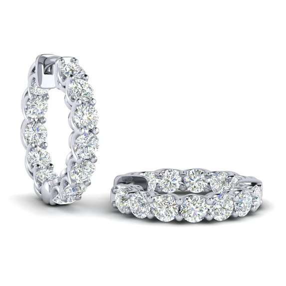 Yafe 18K Gold Plated Inside Out Hoop Huggie Earrings Gold Hoops for Women Adorned with CZ Stones