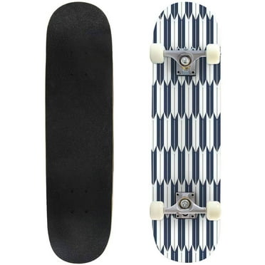 Yagasuri pattern Fletching arrows in blue and white Seamless Outdoor Skateboard Longboards 31"x8" Pro Complete Skate Board Cruiser