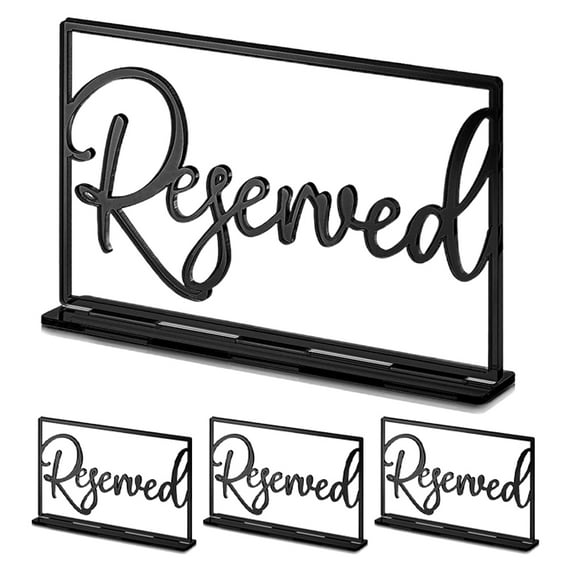 Yage 4pcs Acrylic Reserved Table Sign Wedding Party Table Sign Served Seating Sign for Restaurants Party