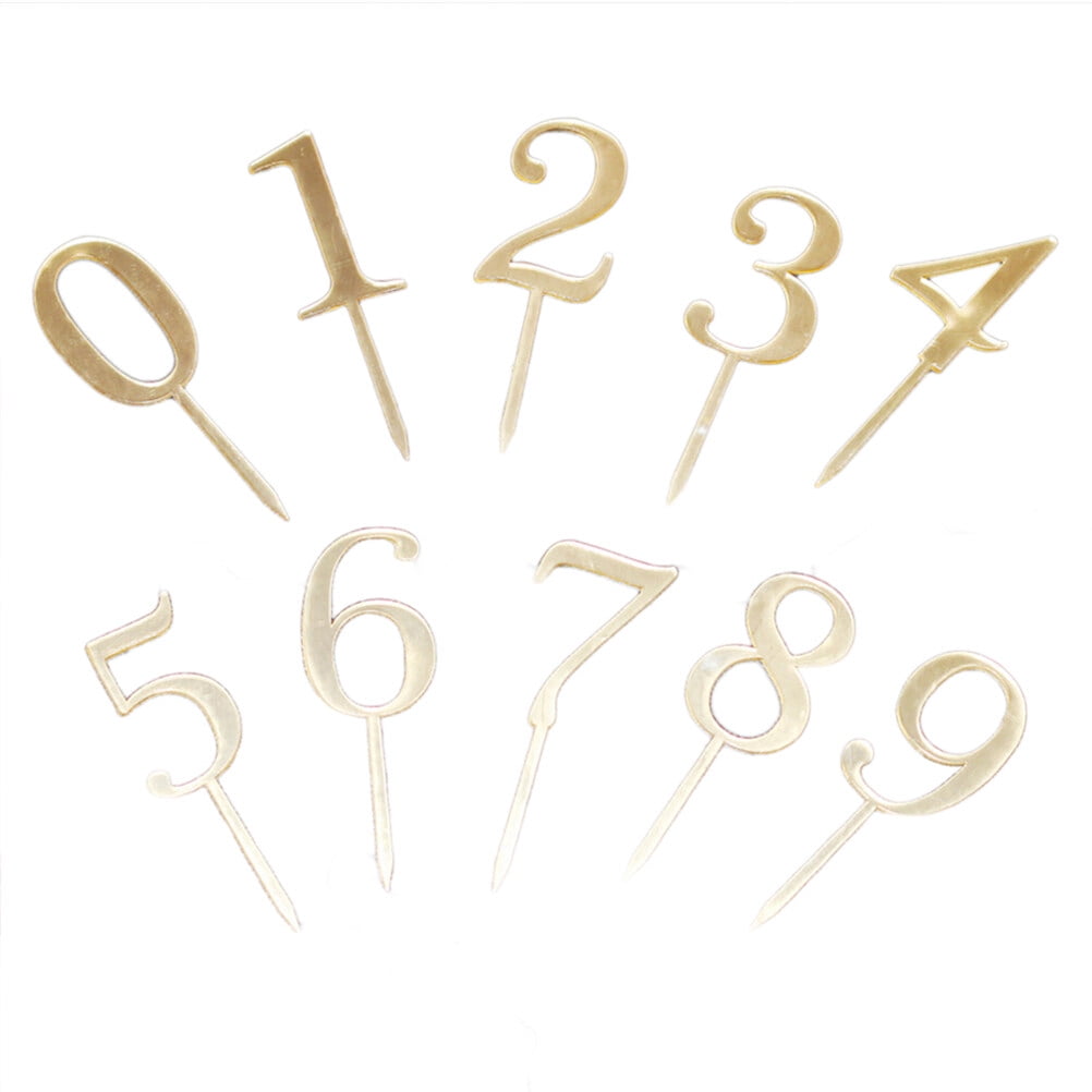 Table Topper Number Yageerya 10 Pcs Gold Acrylic Numbers 0-9 Cake Toppers Table Numbers for ...