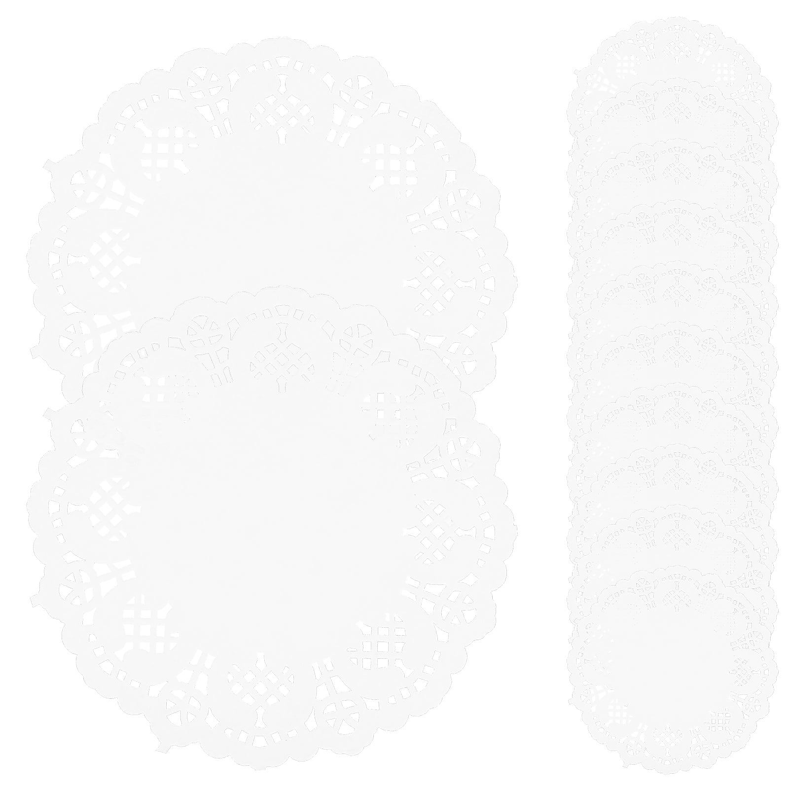 Yageerya 100pcs Round Lace Paper Doilies Disposable Lace Placemats for Food Cakes Desserts Baked Treats
