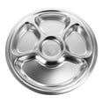 Yageerya 1pc Stainless Steel Dinner Divided Plate Divided Food Serving