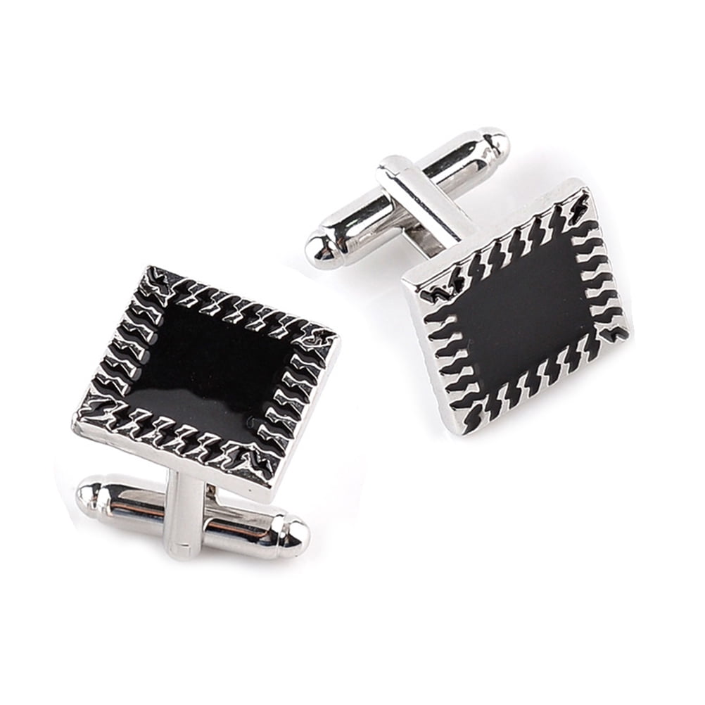 2pcs Men Square Cufflinks High-end Business-style Cuffs White Shirt Accessories Wedding Gifts Black Series Classic Steady Cuff Links