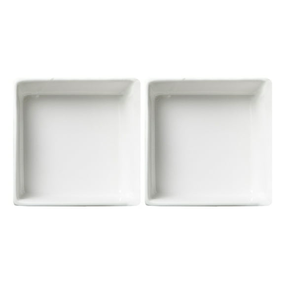 Yageerya 2pcs Mini Ceramic Dishes Square Seasoning Flavor Dishes Condiment Dishes