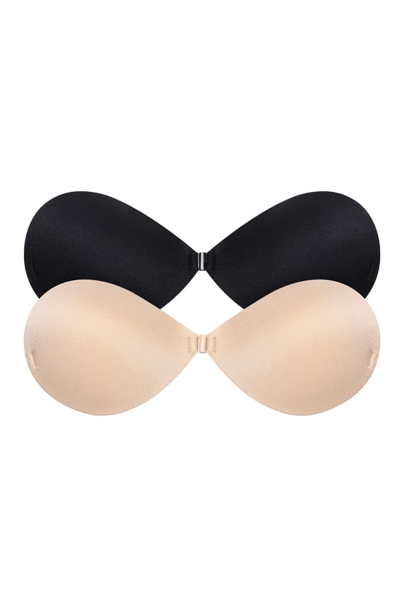 2pcs Women Invisible Bras Self Adhesive Strapless Bras Wedding Dress Backless Bras Sticky Push Up Bras